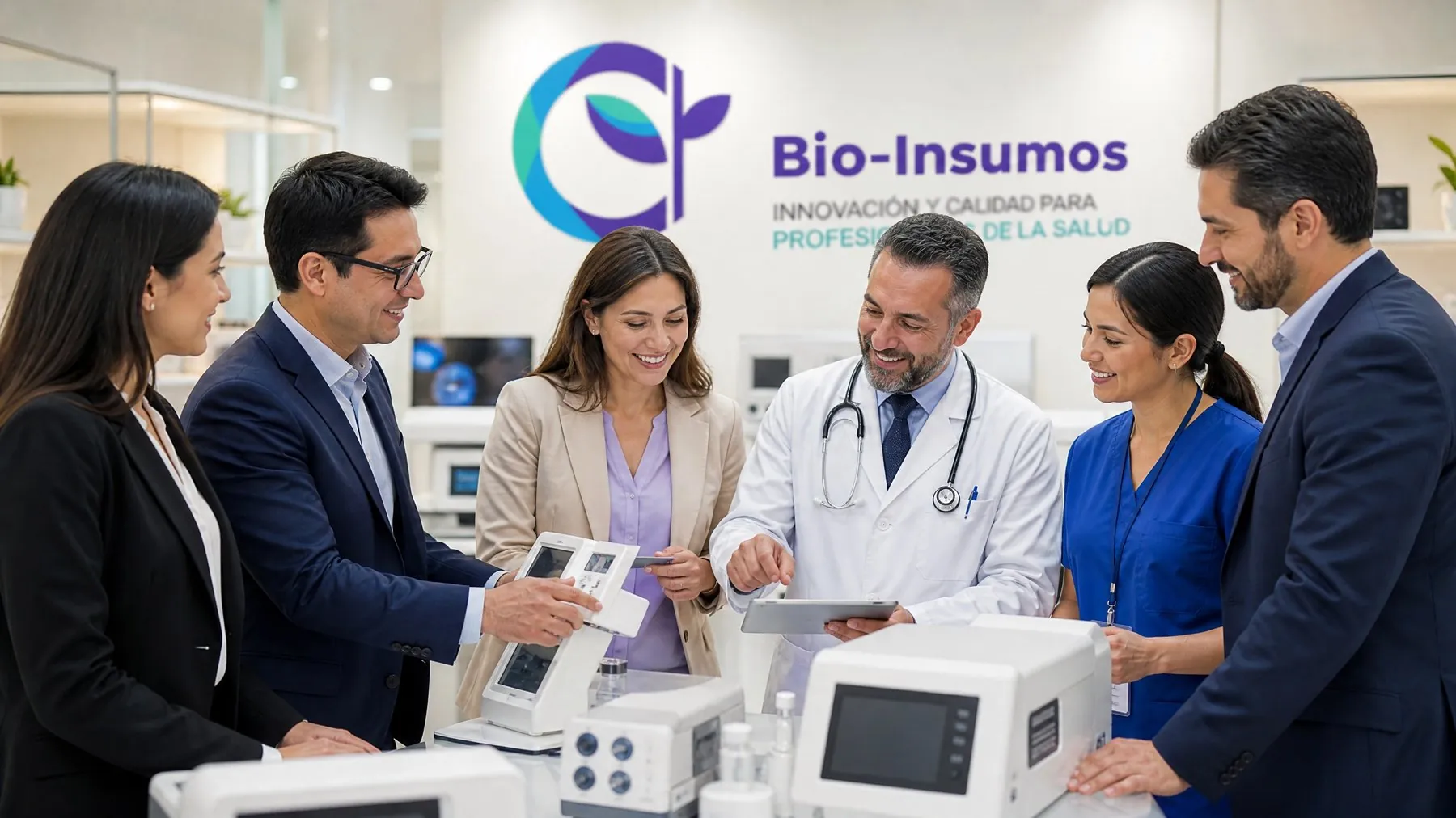 Equipo de Bio-Insumos junto a profesionales de la salud